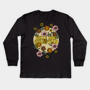 Belle and Sebastian Name Personalized Flower Retro Floral 80s 90s Name Style Kids Long Sleeve T-Shirt